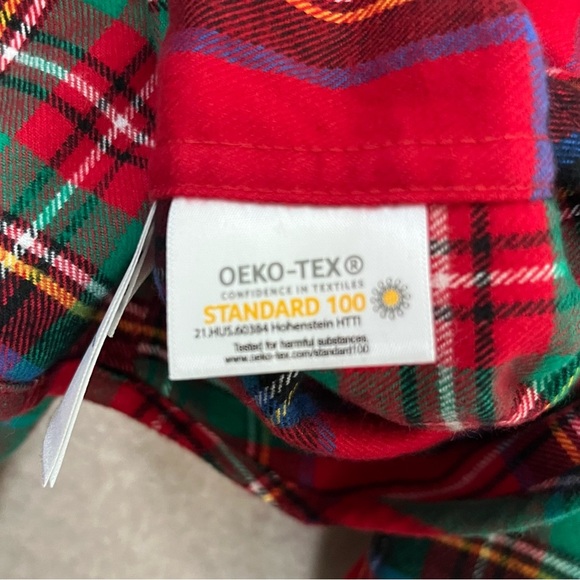 Land’s End 100% Cotton Soft Flannel Button Down Shirt-Men’s L-Red/Green-Winter - Picture 4 of 11